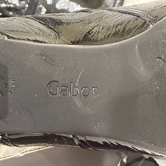 Gabor Womens Black Leather Round Toe Zipper Block Heel Knee High Boots Size 7 - Picture 6 of 6